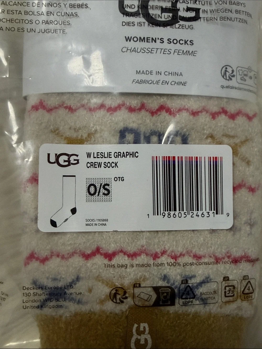 UGG Leslie Graphic Crew Sock